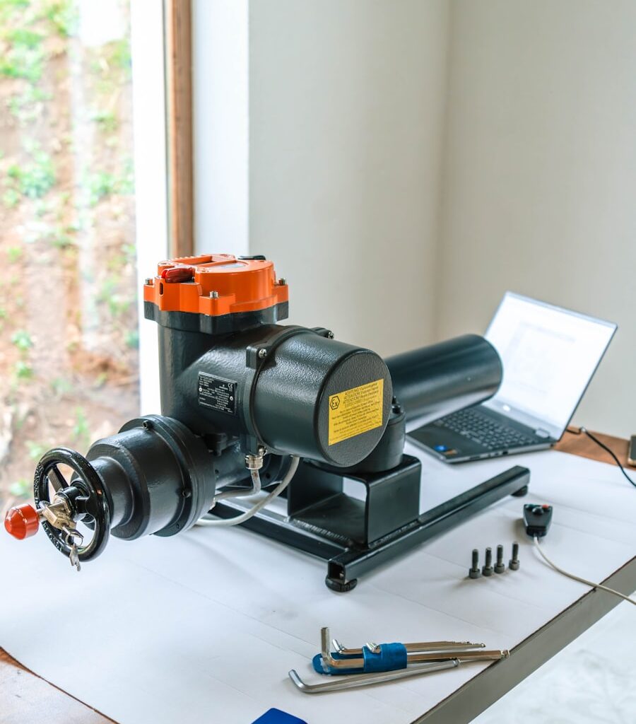 Gear pump overhaul and parts inspection on a workshop bench